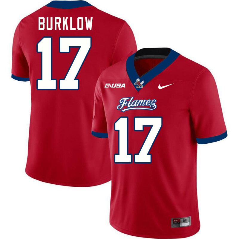 Liberty Flames #17 Bo Burklow College Football Jerseys Stitched-Red